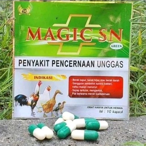 MAGIC SN GREEN OBAT HERBAL AYAM POLURUM, KOLERA, MENCRET