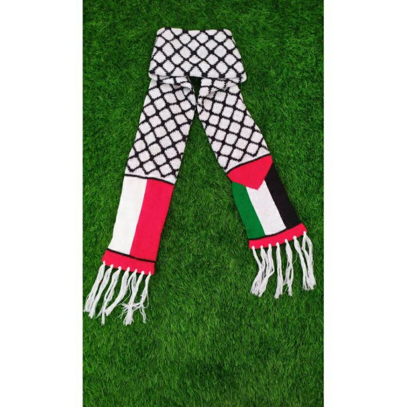 (BISA COD)Syal Rajut Palestina / Syal Rajut komputer / Syal Palestine / syal murah