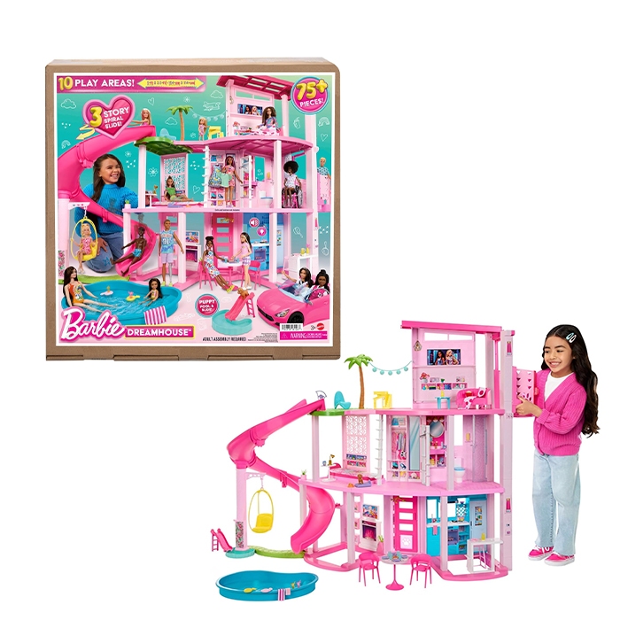 Barbie DreamHouse Doll House Puppy Play Areas Pool Party Doll House