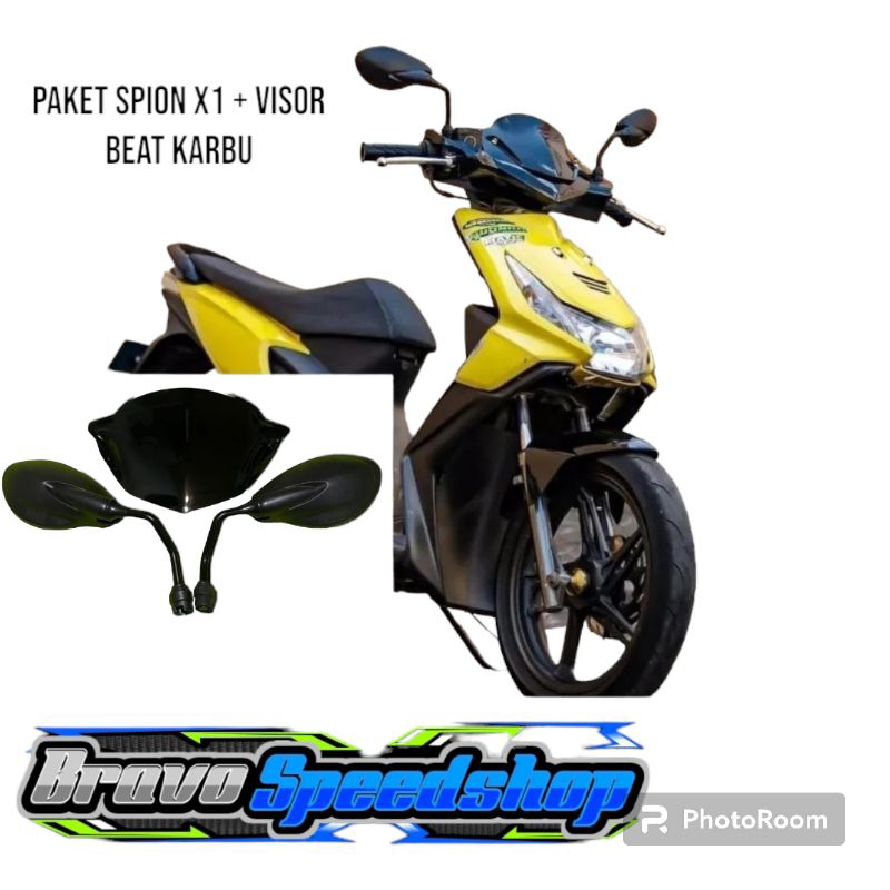 Paket variasi beat karbu spion x1 + visor beat karbu pnp beat fi new esp beat fi lama bahan akrilik 