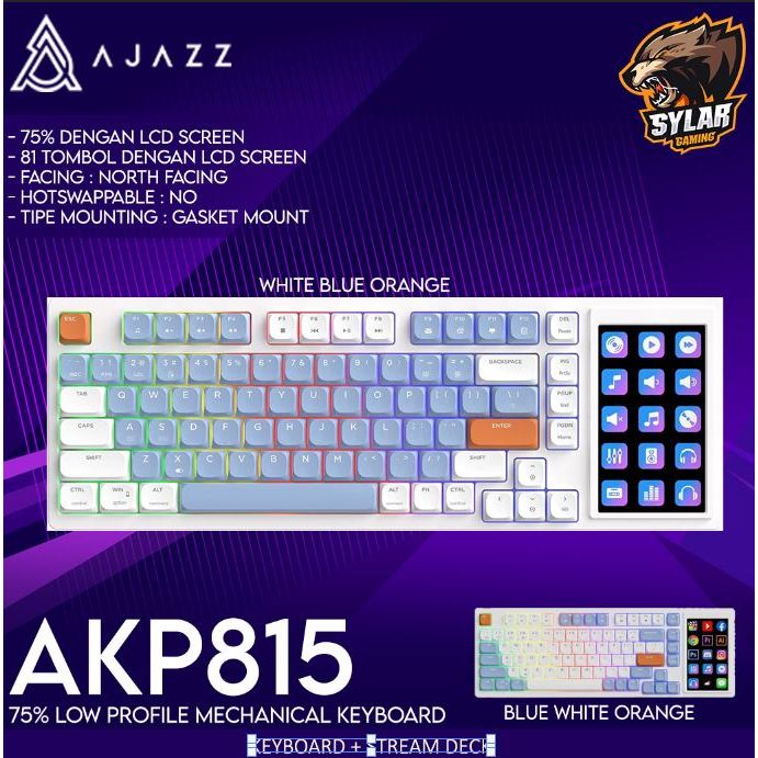 Ajazz AKP815 75% Low Profile Mechanical Gaming Keyboard