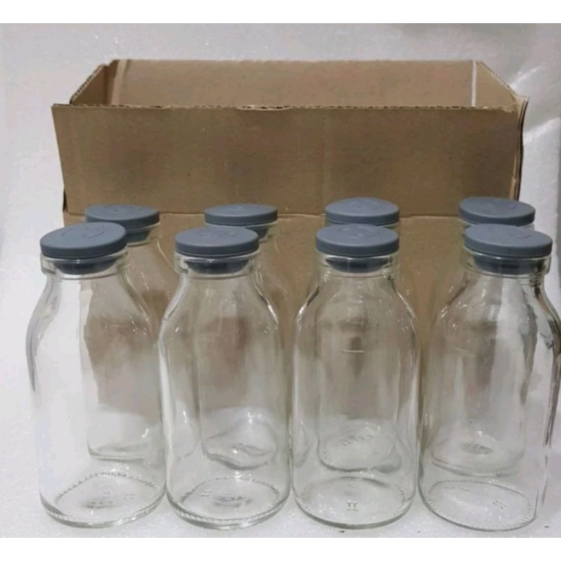 BOTOL KACA 100 ML 8 PCS FREE PACKING KARDUS