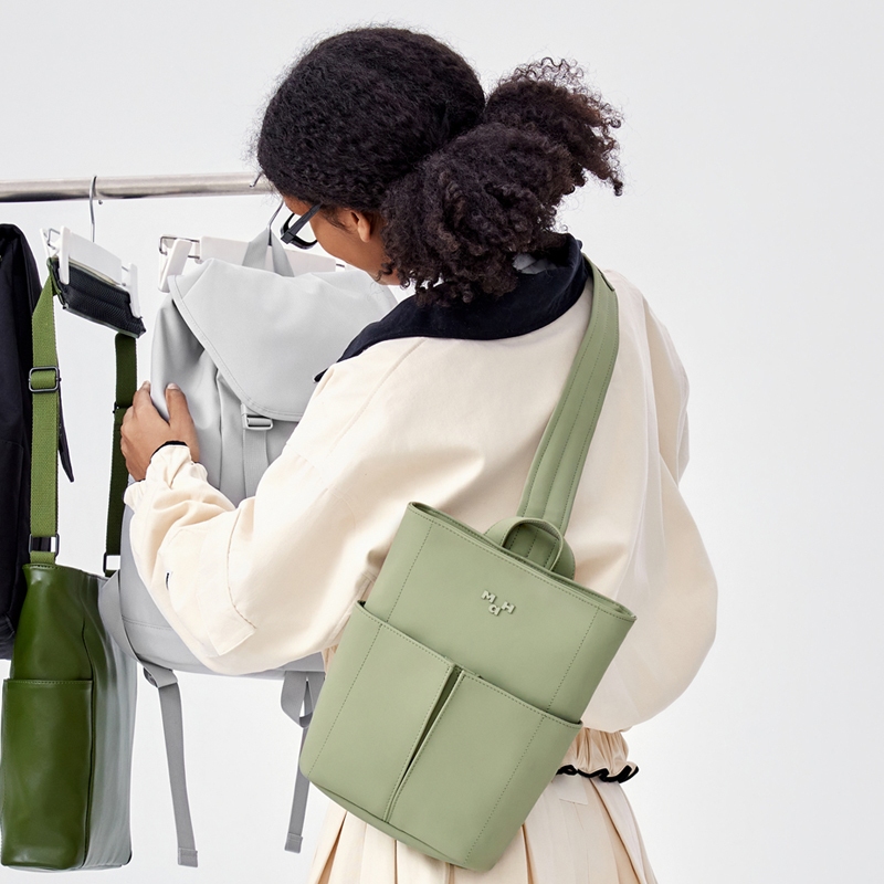 MAH Line Sling Bag with Waterproof PU Fabric Fashion Bag 11 Inch