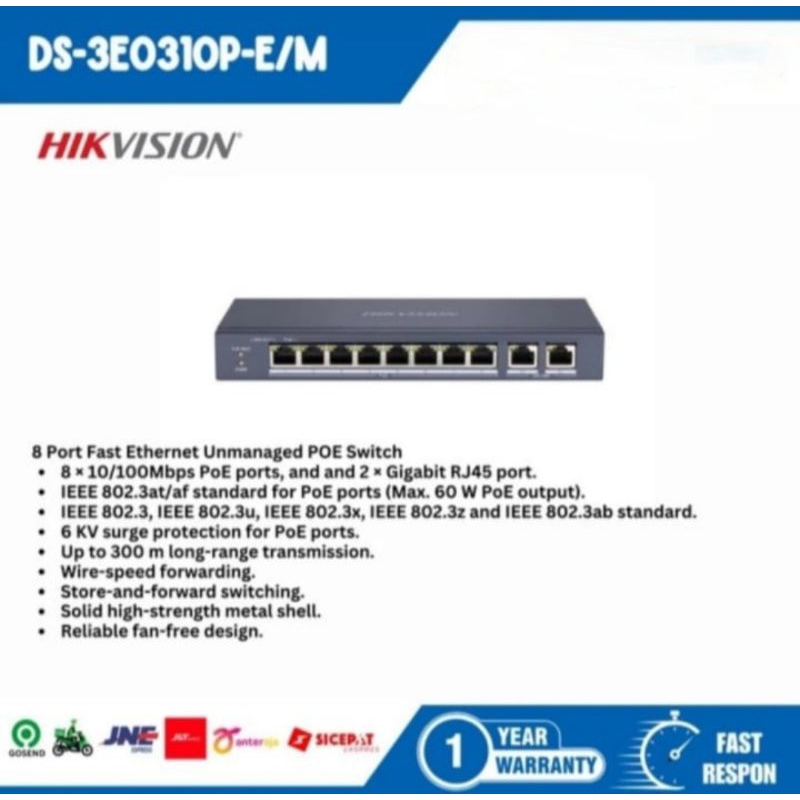 Hikvision Switch Hub POE 3E0106P EM