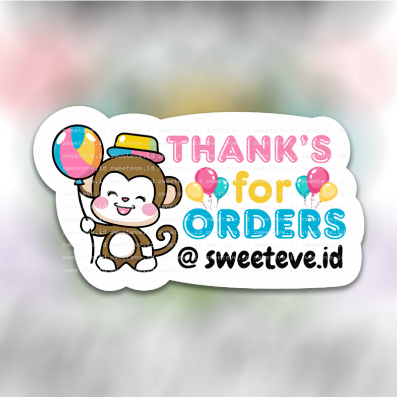 

Chromo Sticker Thank You olshop, Thanks Stiker Online Shop Cute, Stiker Terimakasih Online Shop NO CUSTOM & CUSTOM (Harga untuk 1 set) - Monkey 01
