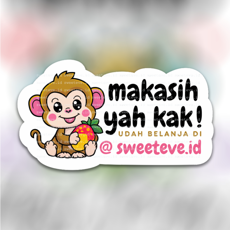 

Chromo Sticker Thank You olshop, Thanks Stiker Online Shop Cute, Stiker Terimakasih Online Shop NO CUSTOM & CUSTOM (Harga untuk 1 set) - Monkey 02
