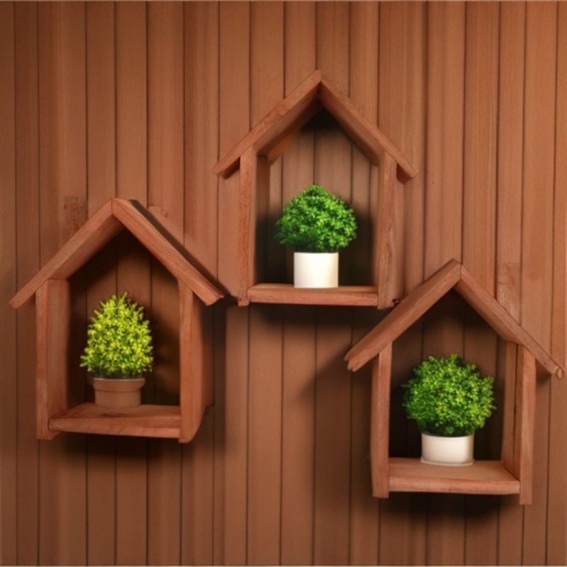 TERMURAH RAK DINDING BENTUK RUMAH RUMAHAN/ HIASAN DINDING