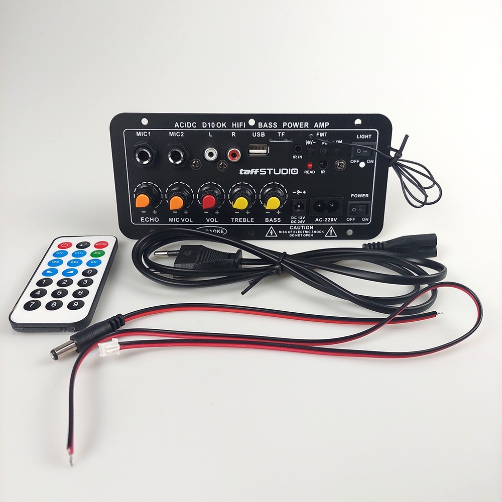 Kit Speaker Aktif D10 400W 2 Mic Amplifier Board Audio Bluetooth USB Radio TF Kit Power Amplifier