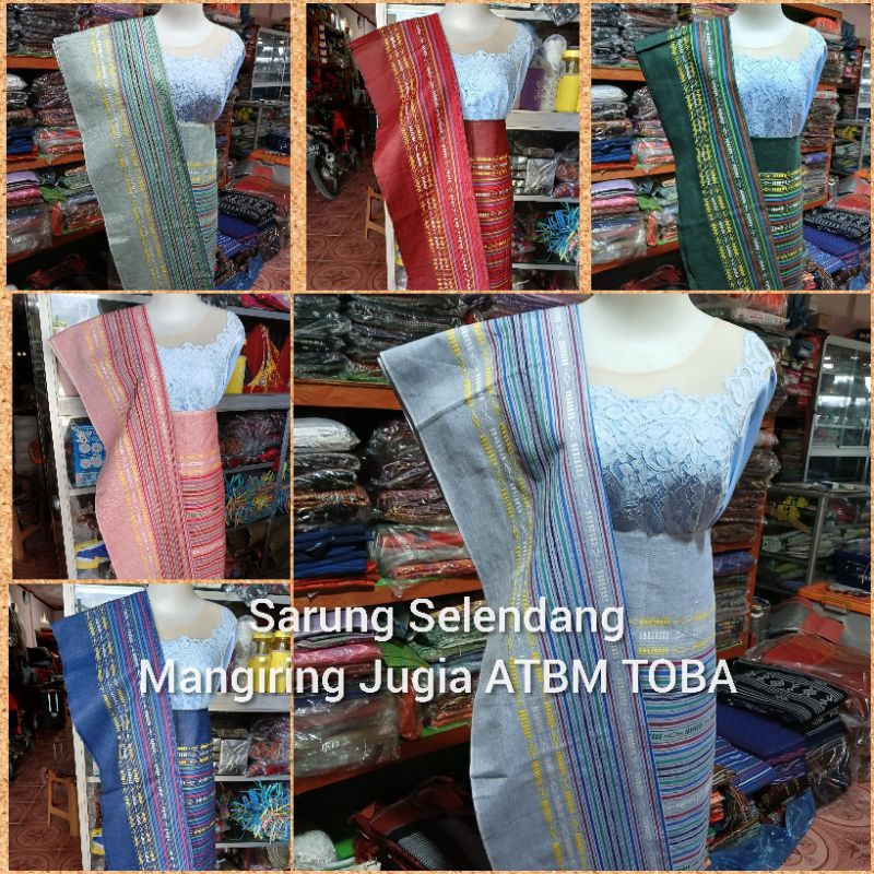 KAIN SARUNG DAN SELENDANG TENUN MANGIRING JUGIA SONGKET BATAK SARUNG CEWEK