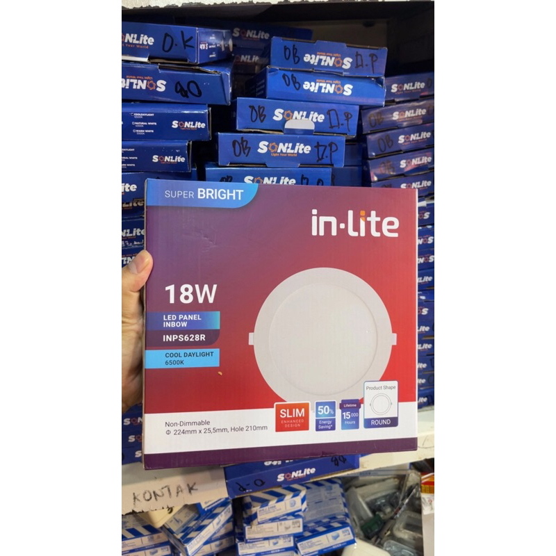 LAMPU DOWNLIGHT LED PANEL 18 WATT 18W INLITE IN-LITE IN.LITE 18WATT BULAT INBOW