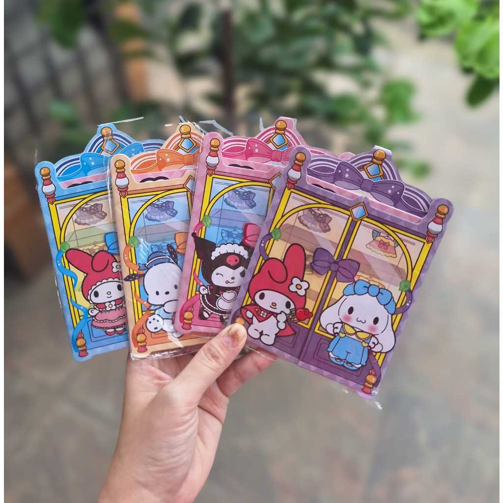 

MAINAN BUKU STICKER KARAKTER SANRIO / STICKER EDUKASI DIY ANAK DRESS UP WARDROBE SANRIO KUROMI MELODY