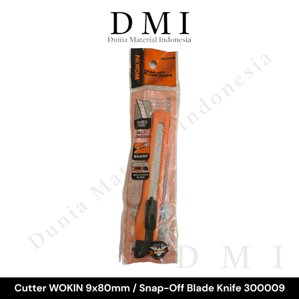 

Cutter WOKIN Kecil 9x80mm | Snap-Off Blade Knife | Pisau Cuter | Kater Potong | (1PC)