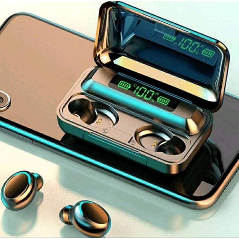 F9-5 LED HEADSET BLUETOOTH WIRELESS TWS + POWER BANK 3500 MAH