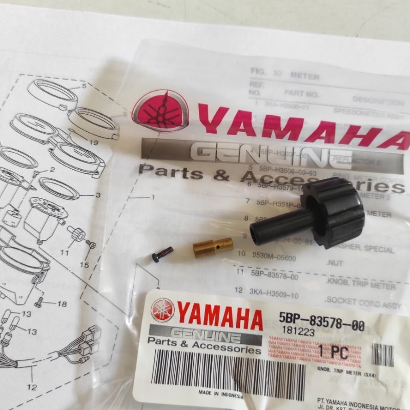 BAUT KNOB PUTERAN TRIP METER SPIDO METER SPIDOMETER SPEEDOMETER RXKING RX KING RXZ RZR SCORPIO ORI O