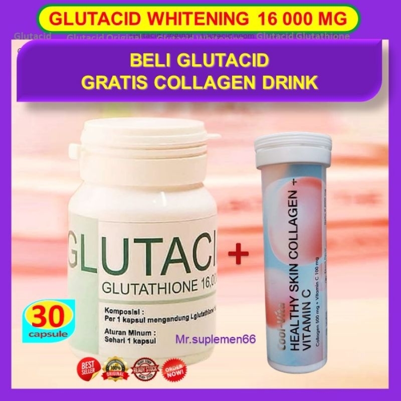 GLUTACID ASLI 100% ORIGINAL | GLUTACID WHITENING 16.000 MG