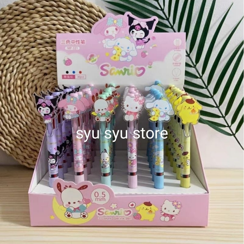 

Bolpen 3warna Kuromi Cinnamoroll Melody Hello Kitty Pompompurin Pochacco