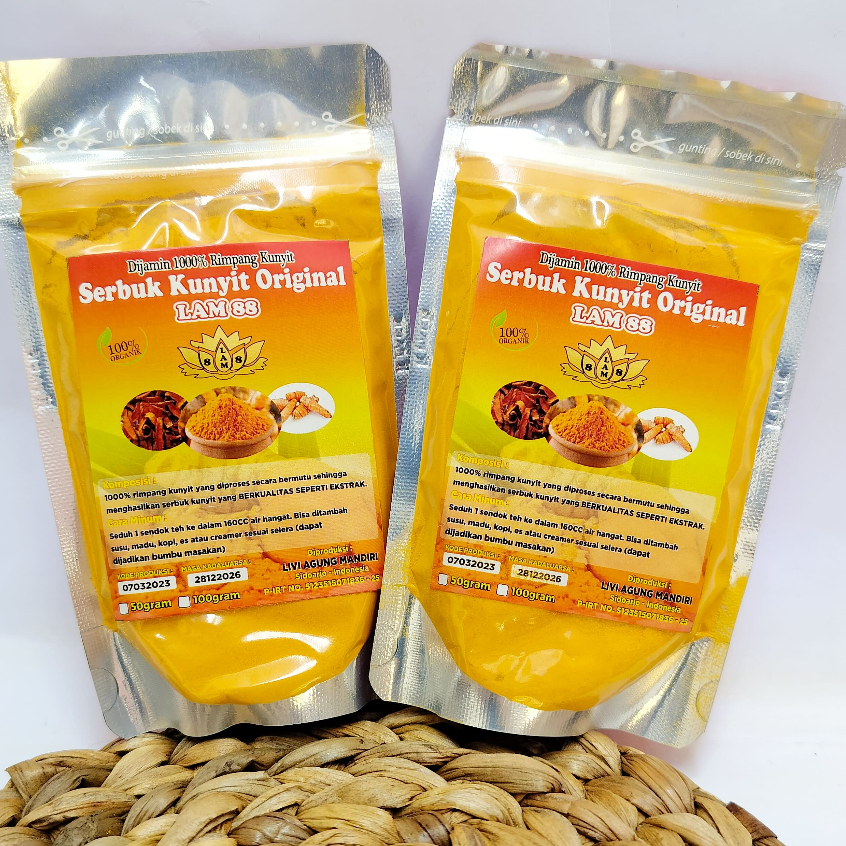 

KUNYIT BUBUK MURNI 100% ORIGINAL - KEMASAN 50 GRAM