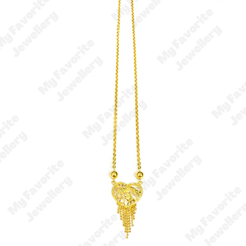 Kalung Love Krawang Rumbai Emas Asli Kadar 700