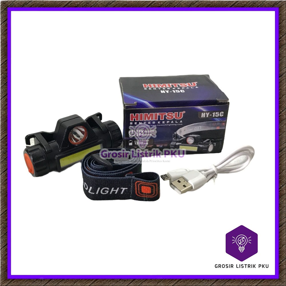 Senter Kepala Himitsu HY-15C Senter Kepala Kecil Terang Original