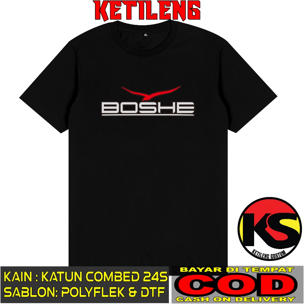 KAOS BOSHE D1 BAHAN COTTON COMBED 24S TEBAL BISA COD KAOS DISTRO KAOS KEREN