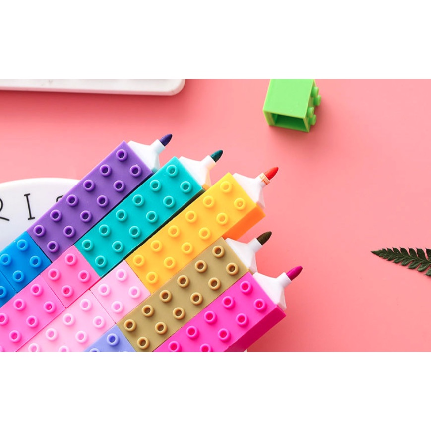 Stabilo mini/ stabilo bentuk lego/ stabilo warna/ stabilo lucu/ spidol unik/ stabilo murah/ stabilo 