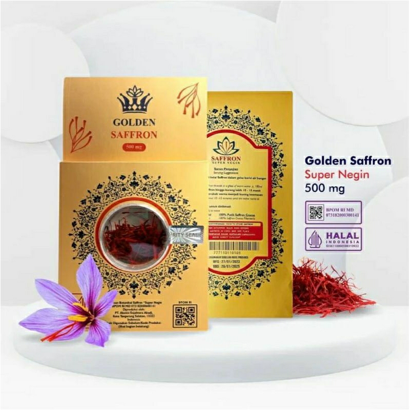 

Saffron Super Negin 0.5 gram Finest Quality A++ Golden Safron 100% Original Rempah Asli