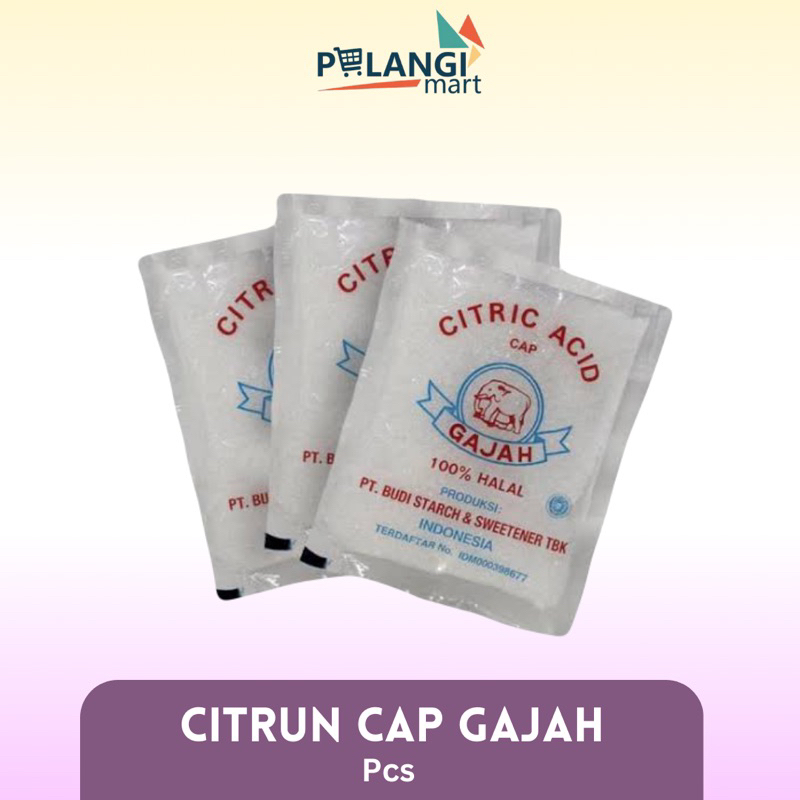 

CITRUN GAJAH ( CITRID ACID ) 50 GR ISI 5 SACHET