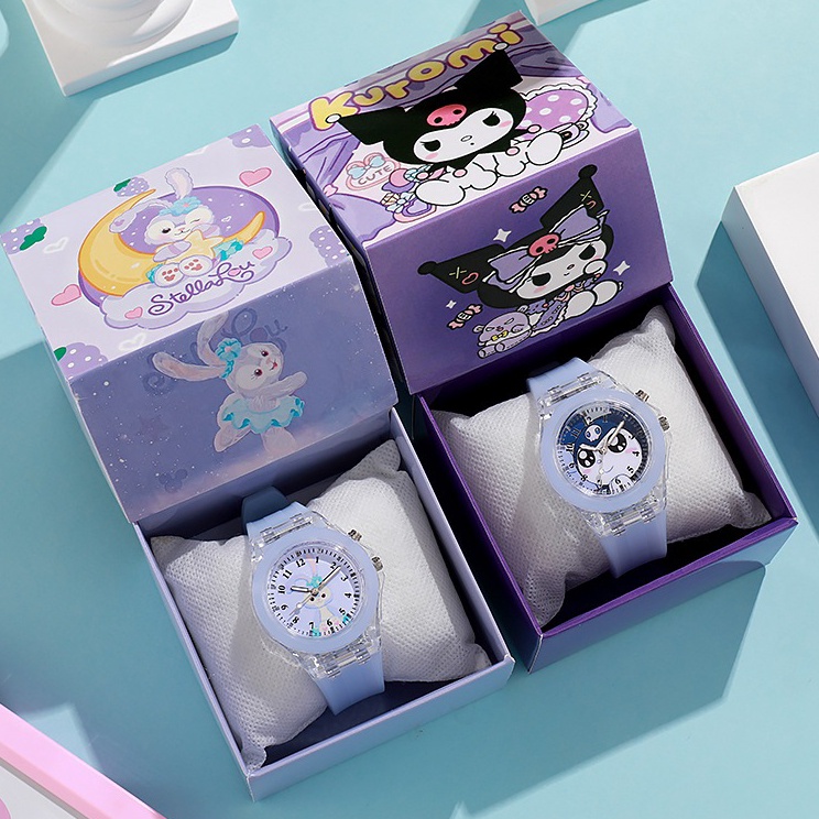 Borong Untung  Jam Tangan Led  Kotak karakter sanrio lucu  hadiah anak cewek cowok
