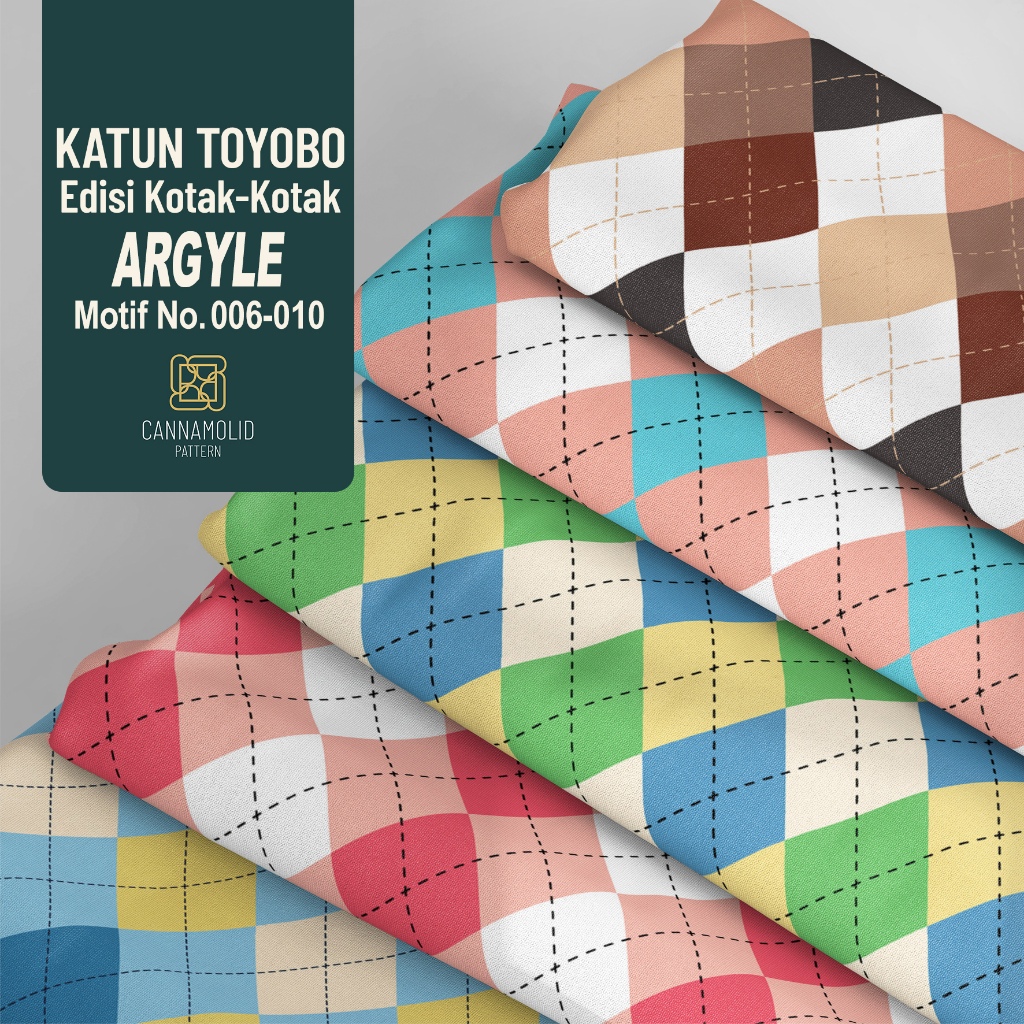 Kain Toyobo Motif KOTAK-KOTAK | Lebar 145cm | ARGYLE 6-10