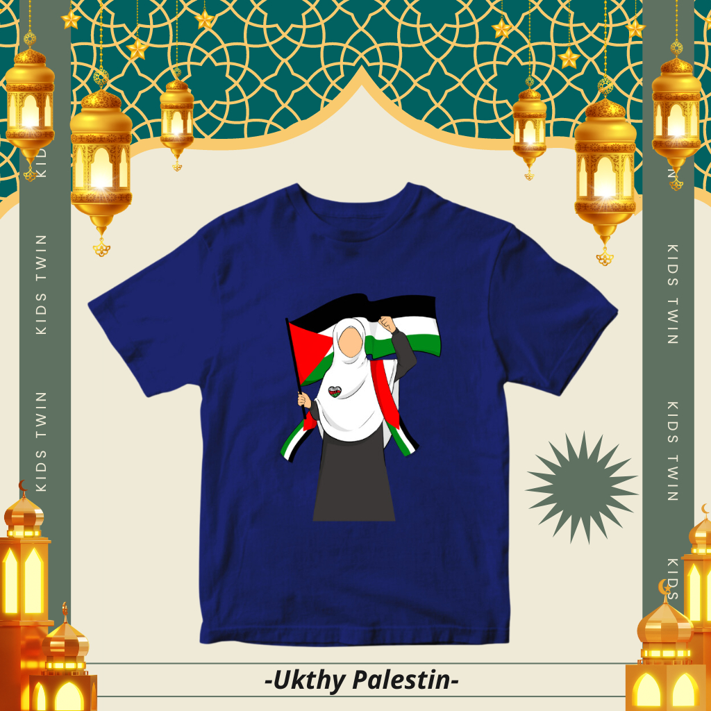 Baju Kaos Palestine Dakwah Anak Perempuan Cewek Ukhty Ukhti Palestina Cotton