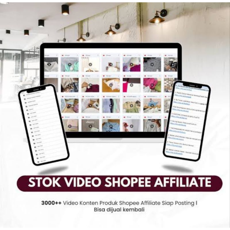 3500++ video konten affiliate produk terlaris siap pakai shopee affiliate