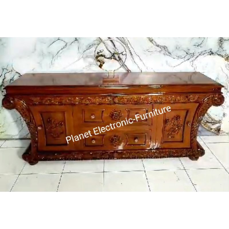 Bufet Serbaguna kayu Jati Jepara 200cm bufet tv rak tv meja serbaguna bufet kayu