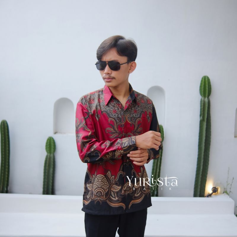 Kemeja Batik Pria Lengan Panjang Motif Keris Batik Original