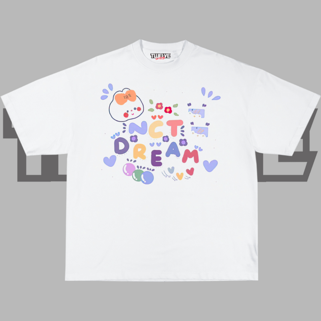 NCT DREAM White Oversize T-Shirt | Kaos NCT DREAM Aesthetic | Atasan Pria Wanita | Baju Cowo Cewe Un