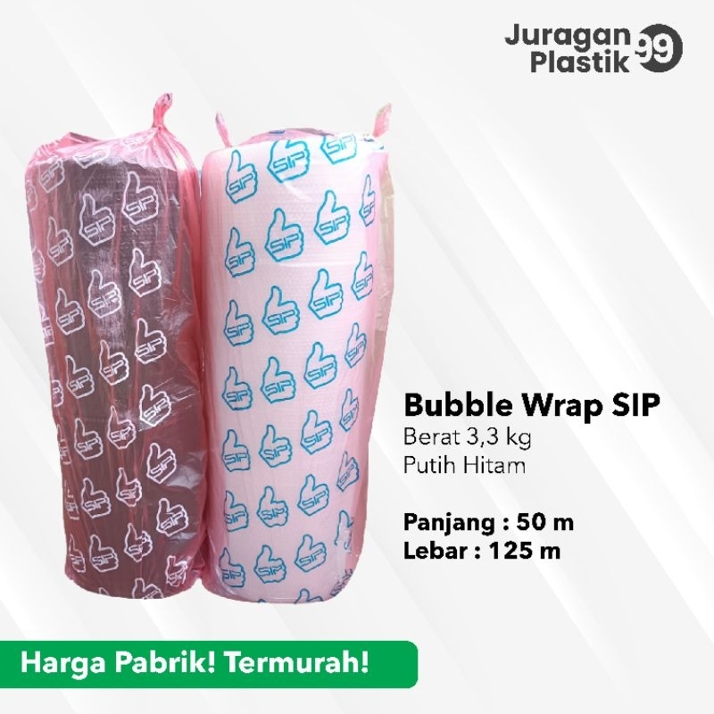 

Bubble Wrap Roll + Bubble Wrap 125cmx50m +Hitam + Bening
