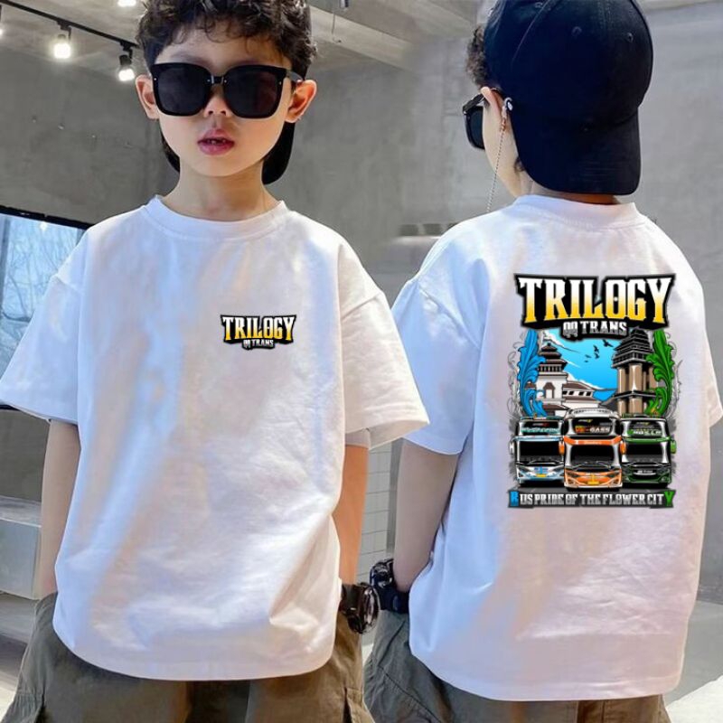 KAOS BUS/BUSMANIA TRILOGY QQ TRANS ANAK DAN DEWASA/BAJU BUS BUSMANIA TERBARU FREE STIKER 2 PCS