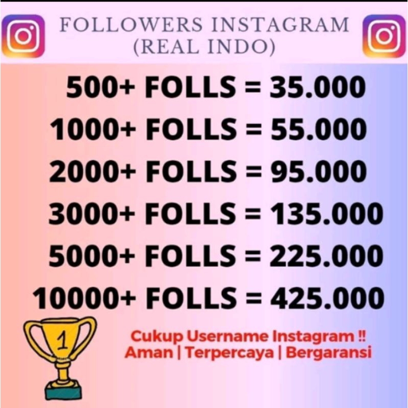 FOLLOWERS INSTAGRAM (REAL INDO) PERMANENT