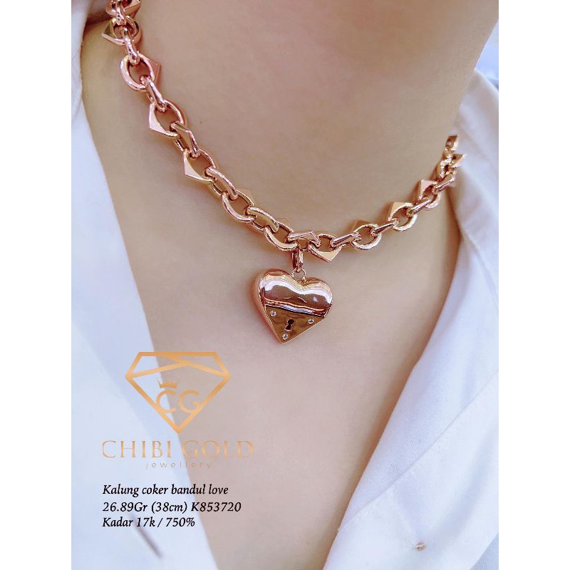CHIBIGOLD - Kalung koye bandul love gendut K853720 - CHIBI GOLD