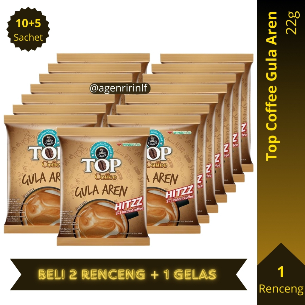 

Top Coffee Gula Aren Renceng (22g x 15 Saset) | Top Kopi Gratis Gelas