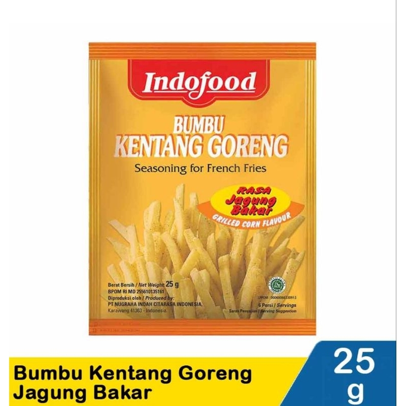 

Indofood Bumbu Instan Kentang Goreng Rasa Jagung Bakar isi 25 gram