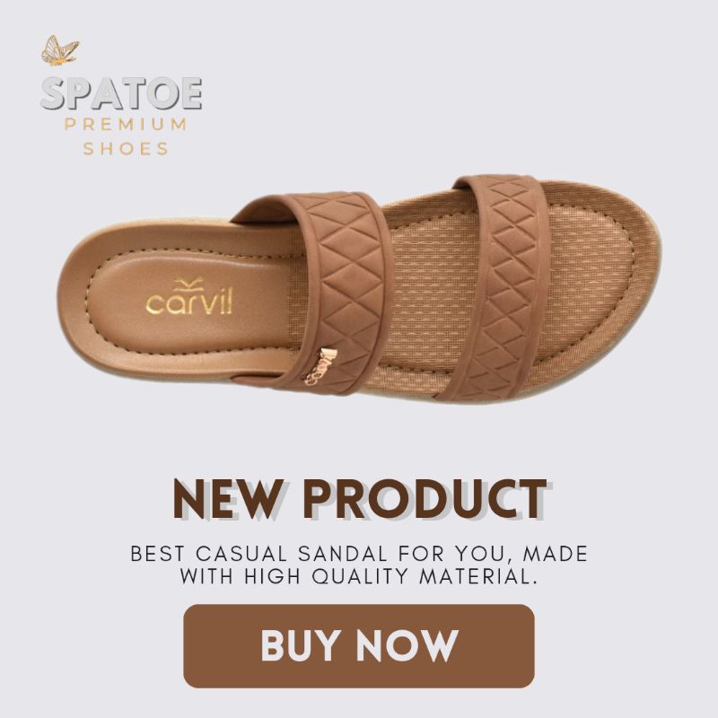 CARVIL Sandal Wanita Elegan Simple Mewah Remaja Perempuan Kekinian Original 100%