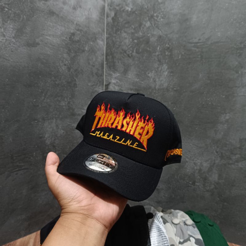 Topi Baseball Thr∆sher Flame Hitam