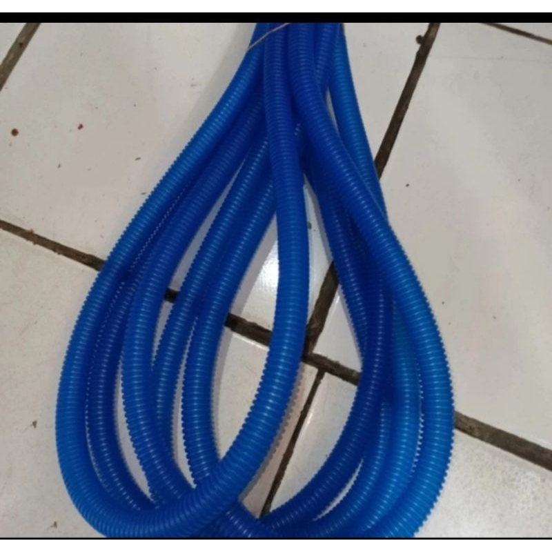 Selang Spiral biru panjang aquarium ukuran 90cm / selang spiral box filter aquarium