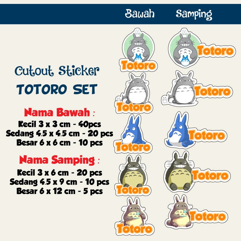 

sticker nama cutout totoro