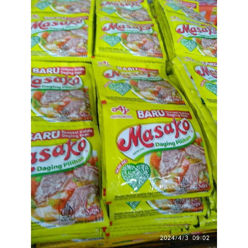 

Masako ayam dan sapi 8,5 gram. per renceng isi 10pcs