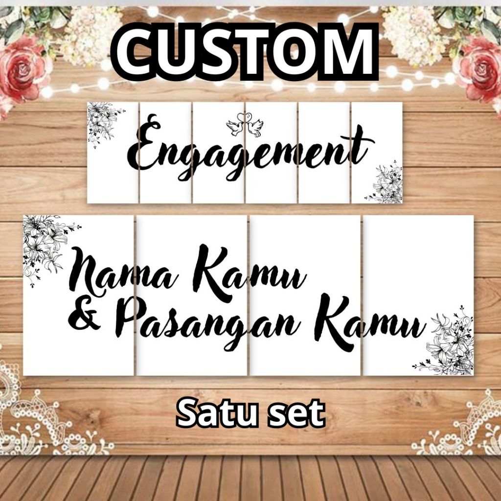 AJY Satu Set Hiasan Dinding Dekorasi Lamaran Dekorasi Engagement Dekorasi Wedding
