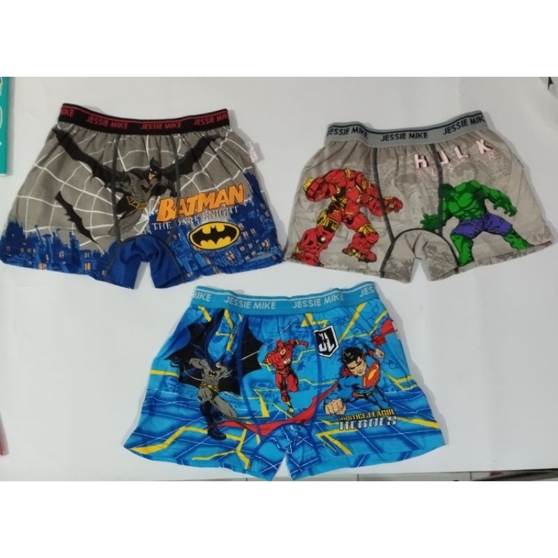 Boxer Anak Cowok Motif Karakter Merek Jessie Mike / Celana dalam Anak lelaki