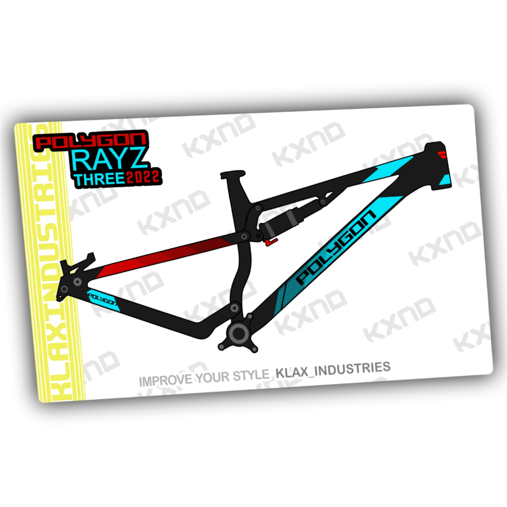 Decal Frame POLYGON RAYZ 3 2022 KLAX INDUSTRIES Stiker sepeda