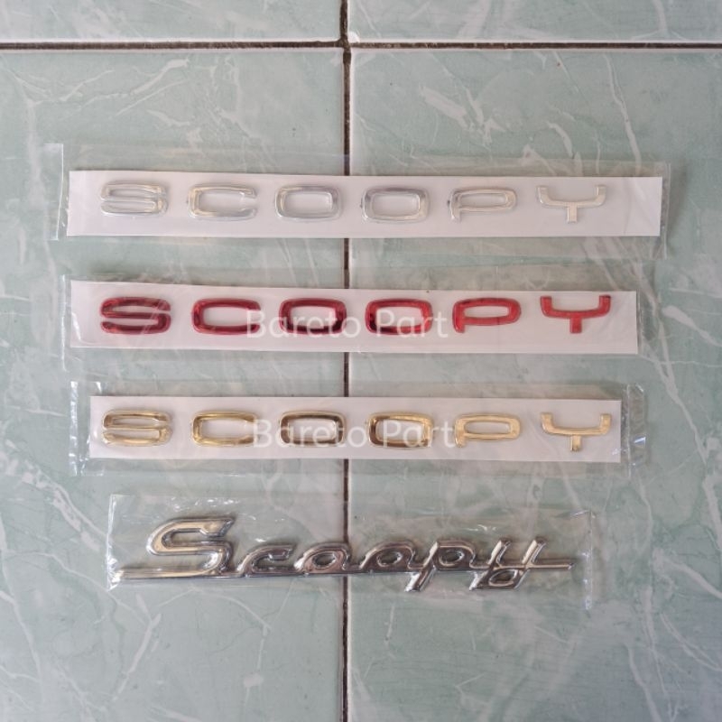 Emblem logo Scoopy new / Emblem logo Scoopy Gold / Emblem tulisan Scoopy /