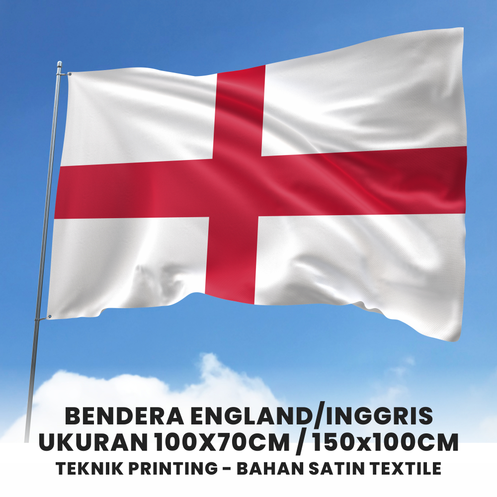 Bendera England/Inggris Printing - Bahan Satin Textile